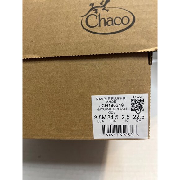 NWT-Chaco Kids Ramble Fluff Natural Brown Shoes 3.5M comfy fleece ankle bootie - Picture 4 of 11